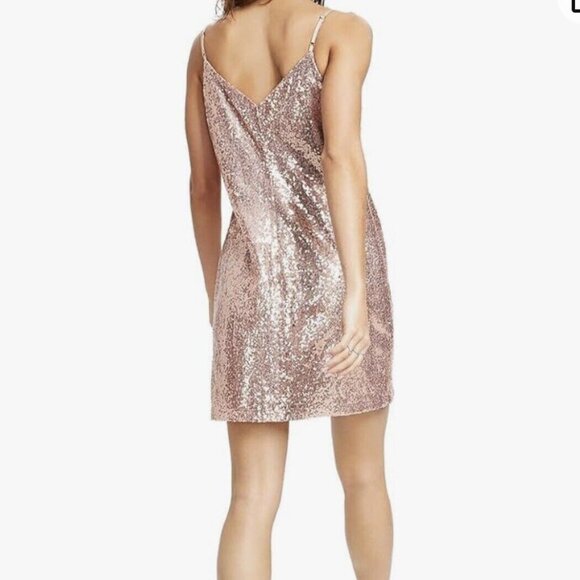 NWT •	BAR III •	V-NECK MINI SLIP DRESS - L - Picture 2 of 6